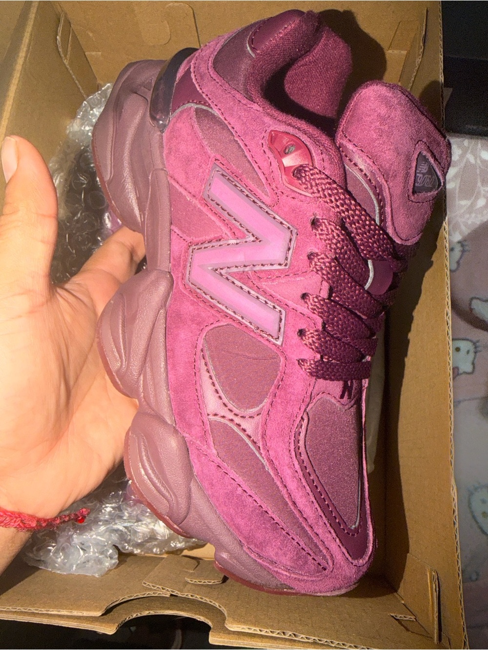 New Balance Women's Burgundy/Plum Suede Chunky Sneaker - Picture 7 of 7